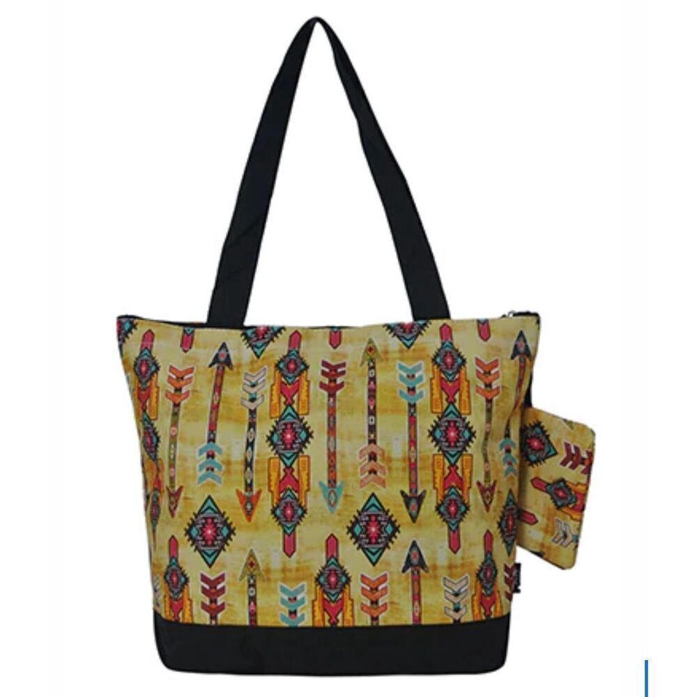 NGIL Aztec Canvas Tote Bag